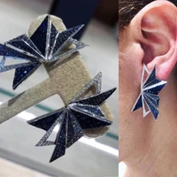 missvikki famous brand feather geometry castle earrings trendy zircon wedding engagement party dubai earrings for women 2022