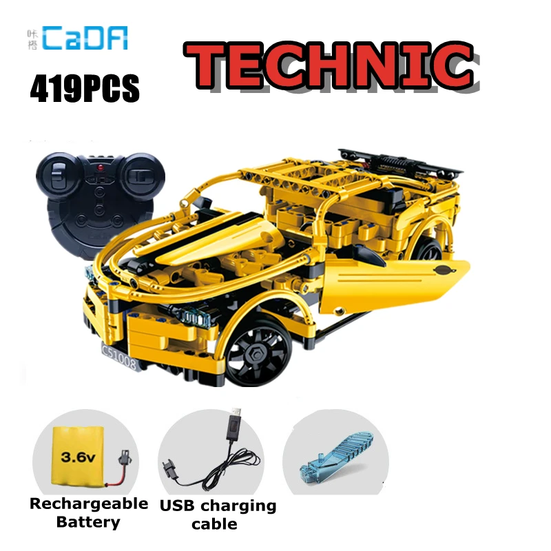 

CADA NEW Techni Hornet Sportcar Racing Sports Car 2.4G remote control Technology MOC Building Blocks Bricks Model Toys Gift