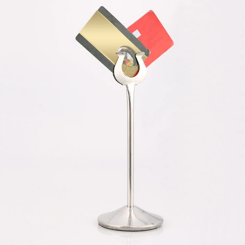 

8''12" Stainless Steel U Shaped Mini Table Number Place Card Holder Menu Stand for Wedding Restaurant Home Decoration