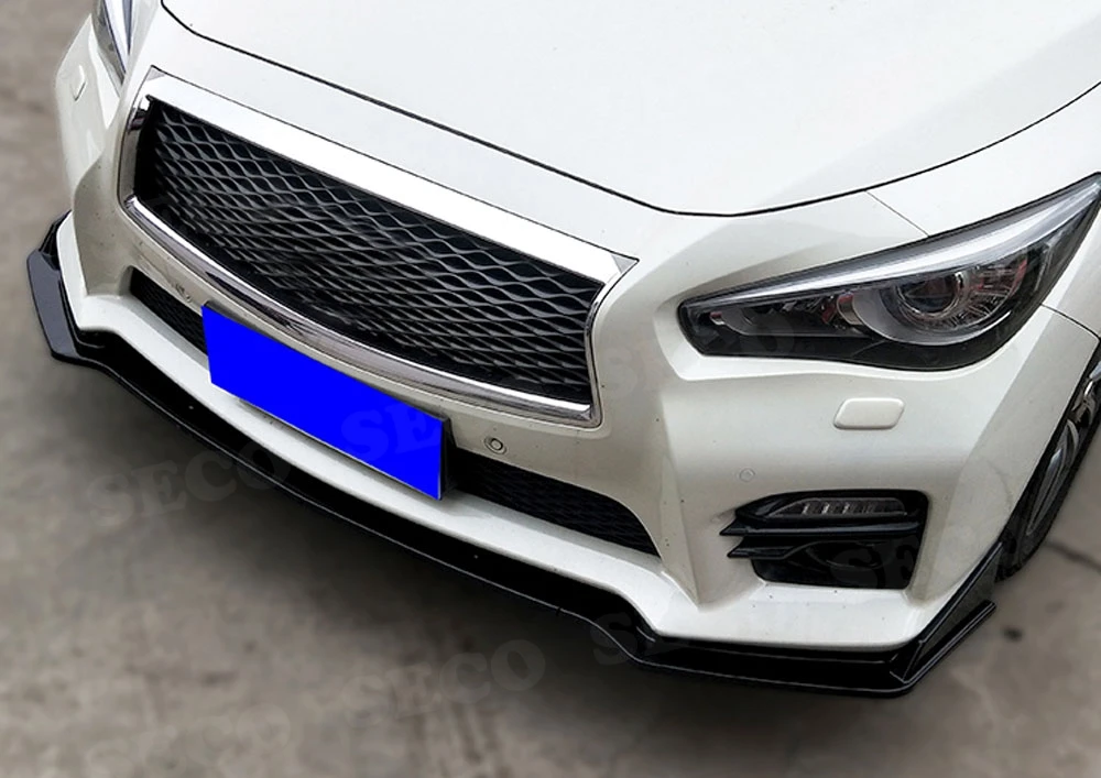 Передний бампер спойлер подбородка фартуки для Infiniti Q50 Q50S- Авто Внешние Запчасти насадка из АБС-пластика для подбородка лопата для снега