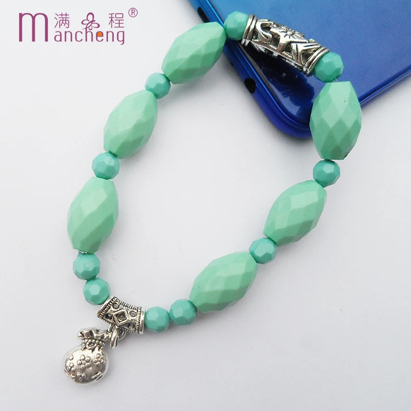 Тики щупальца многоугольник акриловый пластик синий браслет-подвеска женский