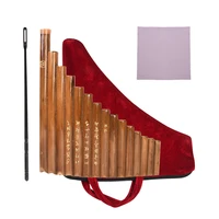 15 pipes musical instrument beginners students natural bamboo wind instrument bamboo panpipe g key with carry bags