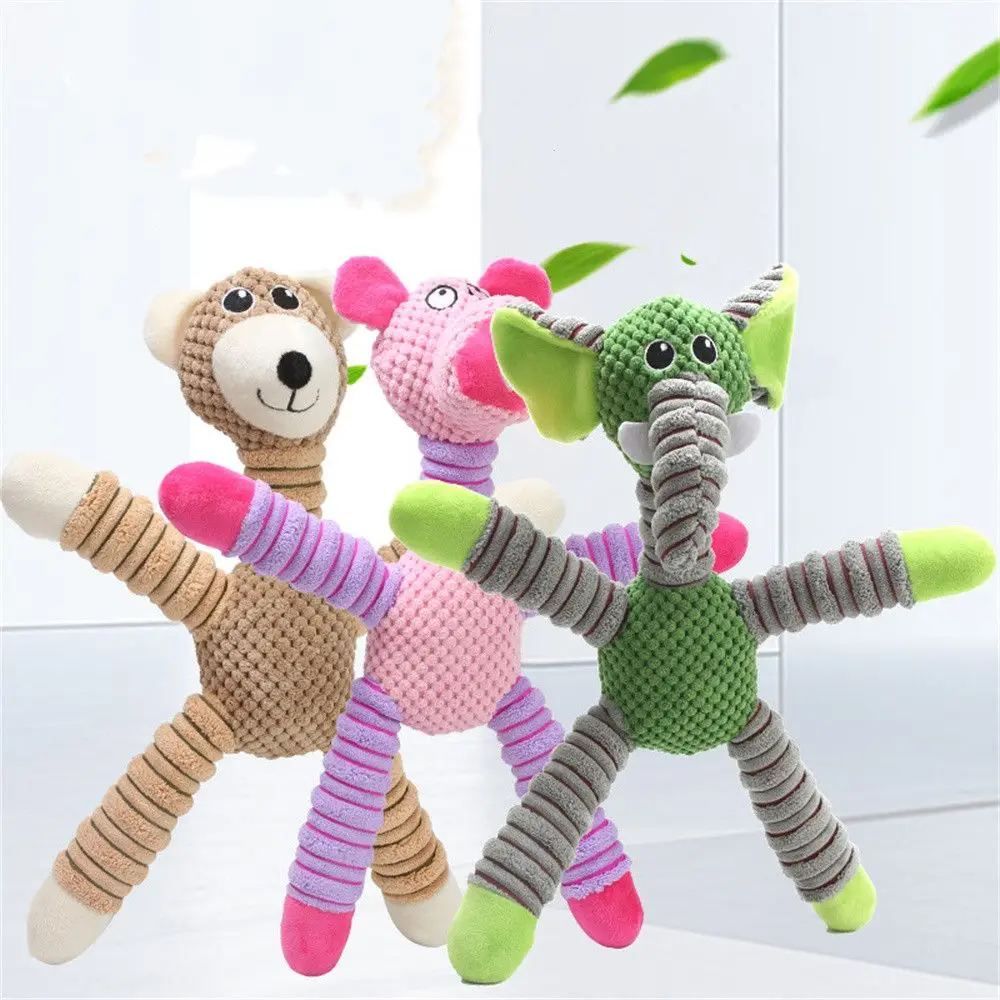 

Жевательная пищалка со звуком кукурузная шерсть устойчивая к укусам форма животного щенок игрушка животное вокал игрушка собака игрушки