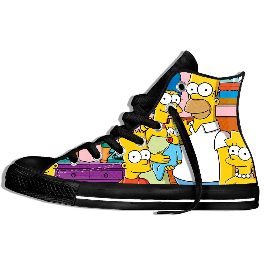 New casual shoes Simpson printed 3D men's and women's high-top harajuku cartoon funny sneakers | Обувь