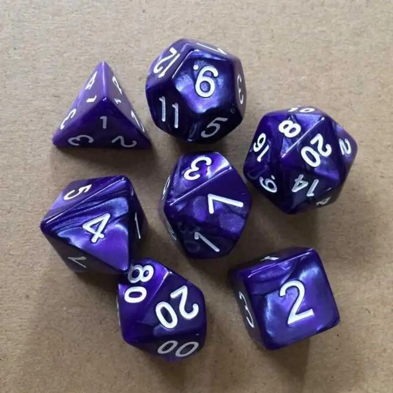 

7 Pieces / Set Of Game Faceted Dice D4,D6,D8,D10,D10%,D12,D20 Colorful Accessories For Board Game