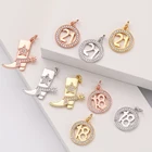Lucky Подвески в виде цифр для изготовления ювелирных изделий, для женщин, сделай сам, подвески для браслетов и ожерелий медные инкрустированные циркон милые Подвески 2021
