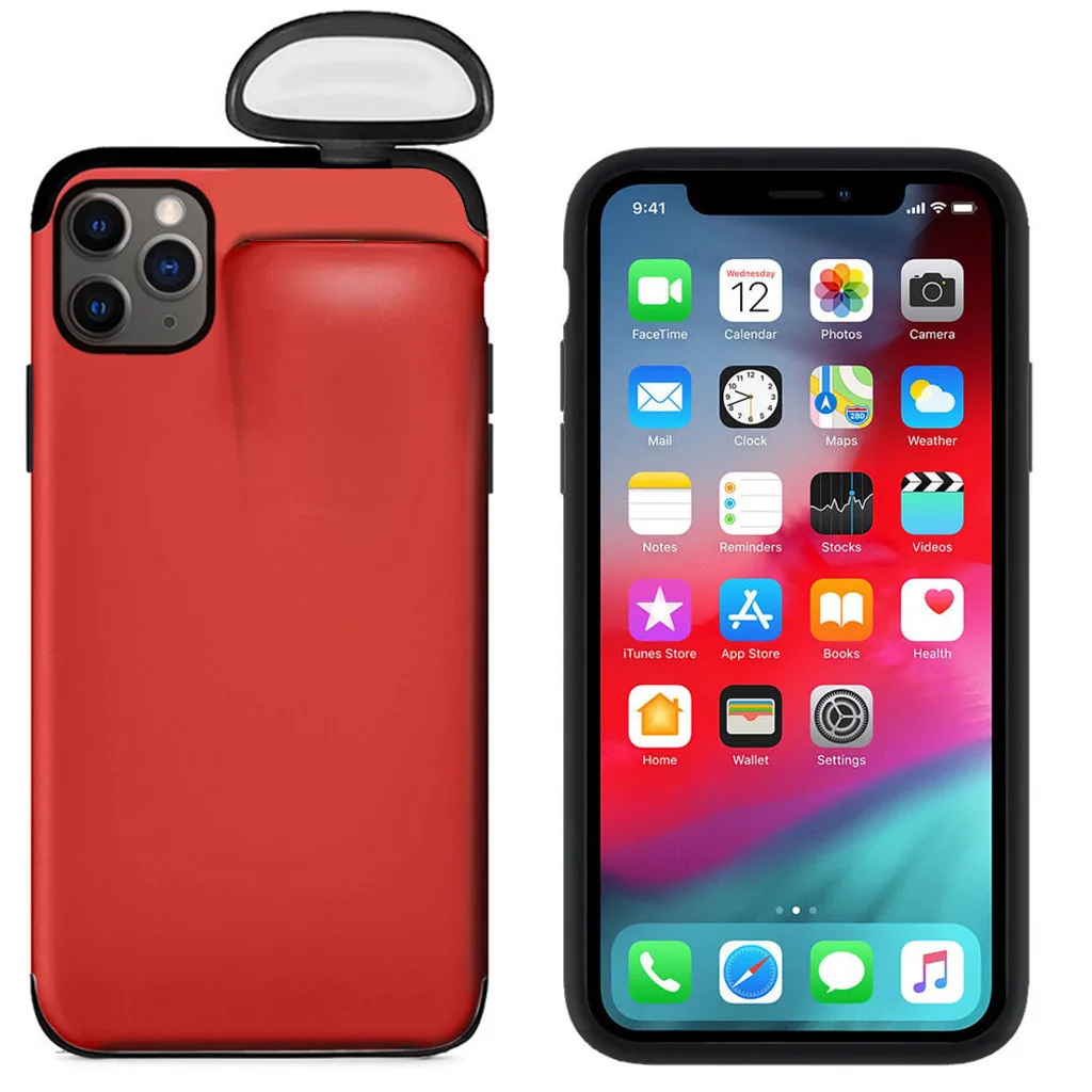 2 в 1 чехол для AirPods для iPhone 11 чехол для iPhone 7 Plus/8 Plus/X/XS Max/11 Pro Max чехол защитный чехол 19 октября