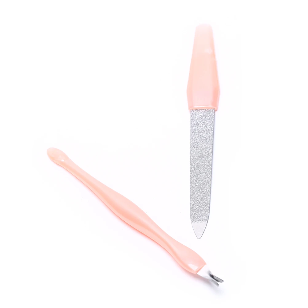 2Pcs/set fashion Nail Polish Surface File Buffer Tool Art Cuticle Pusher Nipper Remover Clipper Manicure Pedicure | Красота и