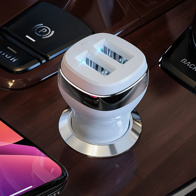 hoco mini 4 8a usb car charger for iphone xiaomi tablet gps fast charger car charger dual usb car phone charger adapter in car free global shipping