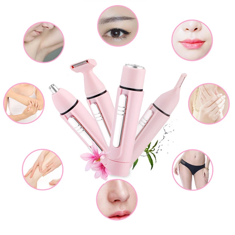 4 в 1 Женская бритва для удаления волос на лице и теле эпилятор Женский бритвенный
