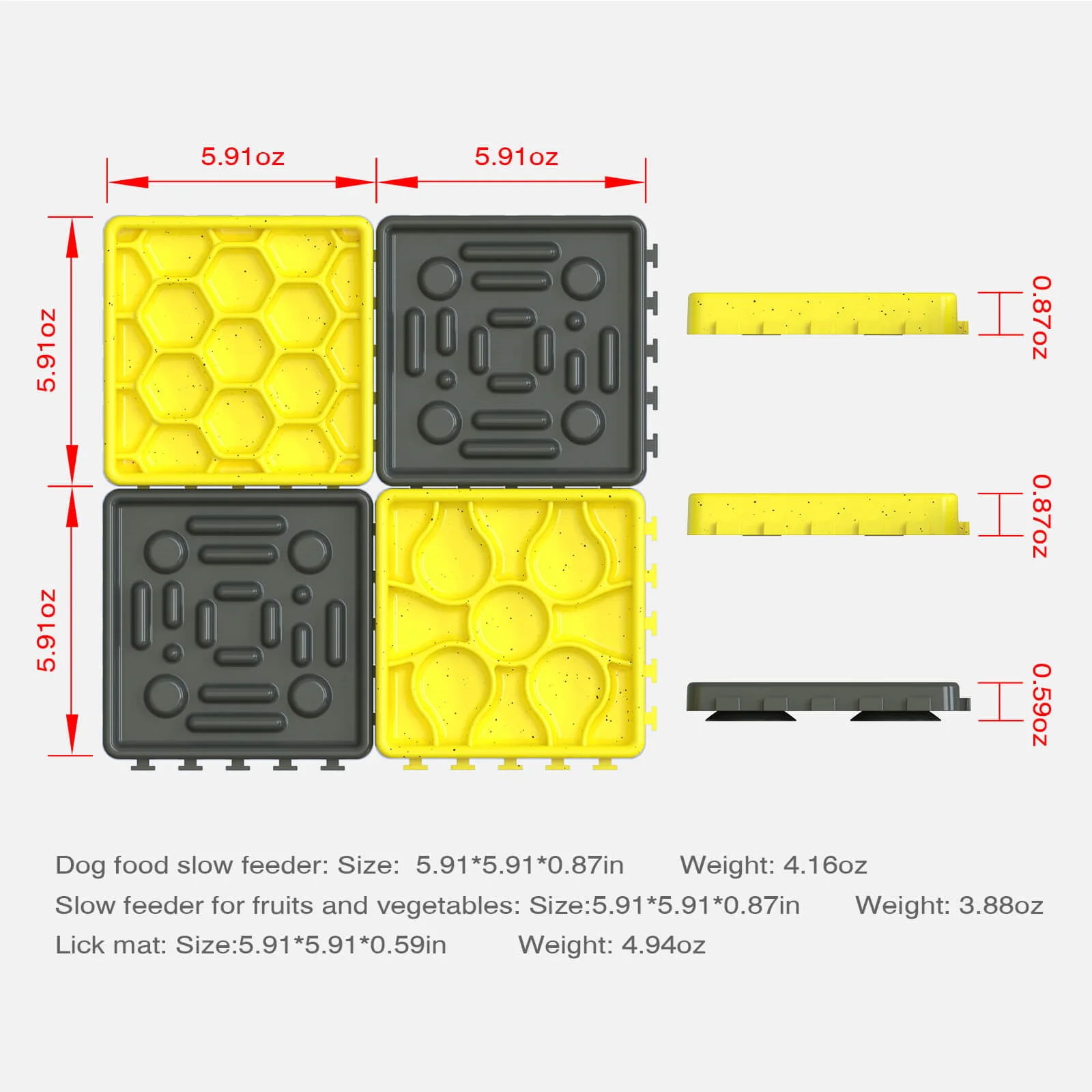 

Dog Feeding Food Tray Plate Pet Slow Treater Feeder Lick Pad Sucker Dispensing Mat For Dogs Cats Bowls