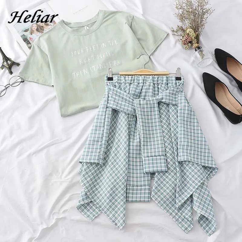 Heliar женская футболка с буквами и высокой талией комплект из двух предметов
