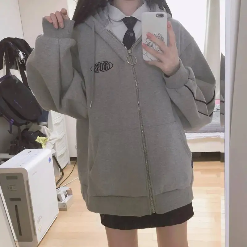 Neploe Harajuku куртка оверсайз вышивка письмо толстовки пальто Женская Студенческая плюс размер верхняя одежда женские свободные пиджаки и куртки