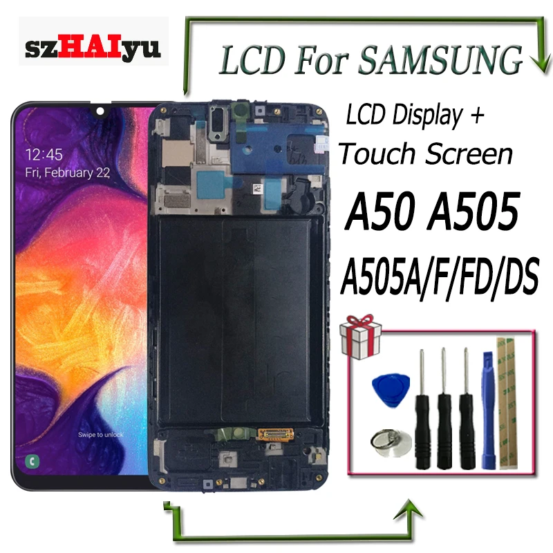 SzHAIyu A50 ЖК для samsung galaxy A505 A505F/DS A505F A505FD A505A дисплей кодирующий преобразователь