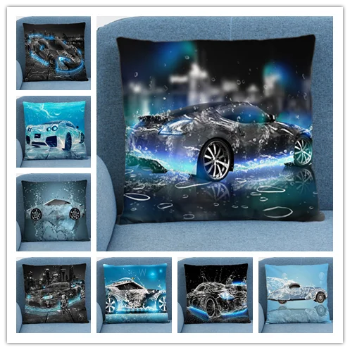 

Water Car Geometric Cartoon Soft Short Plush Cushion Cover Pillow Case for Home Sofa Car Decor Pillowcase Car Geometric 45X45CM