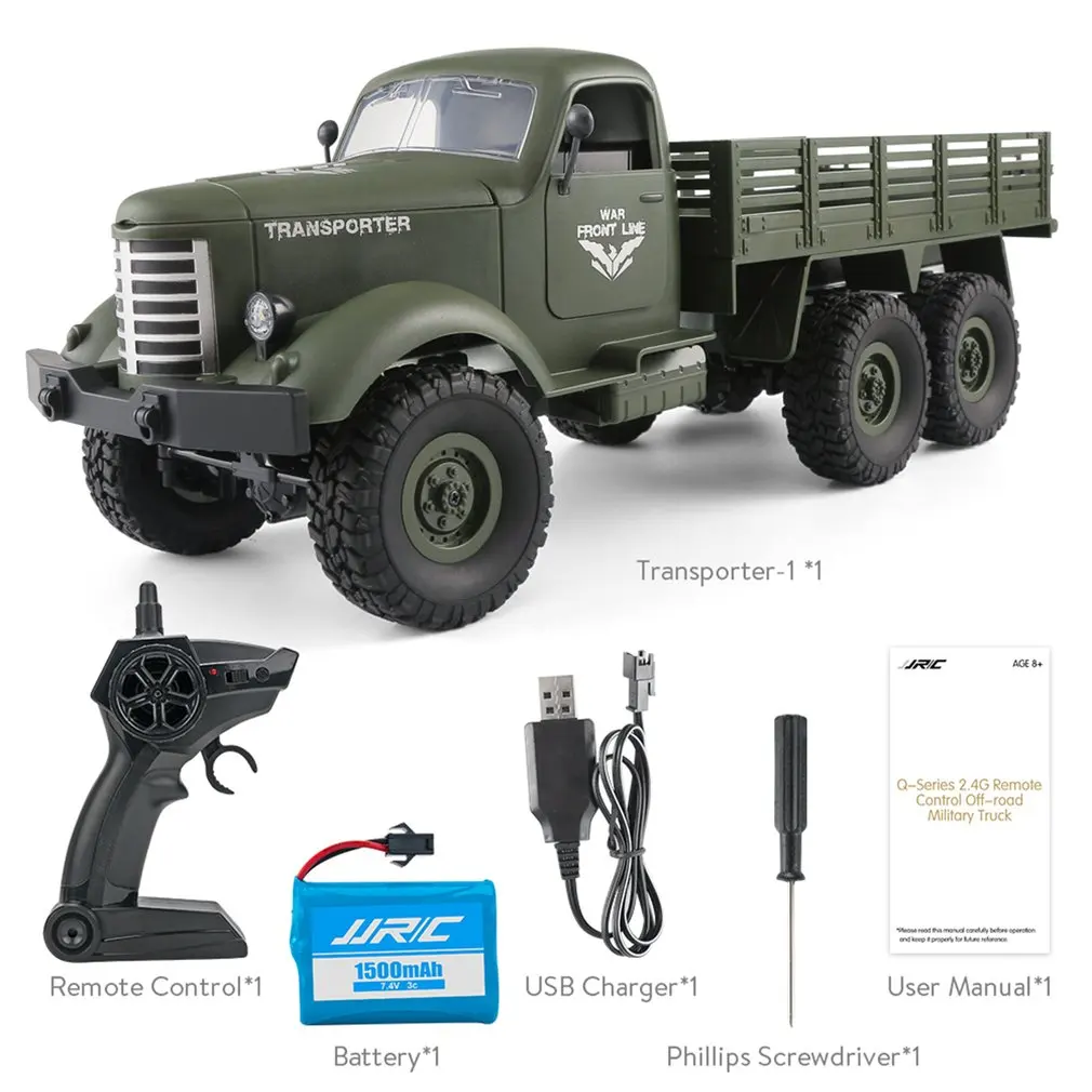 

JJRC Q60 Q64 RC грузовик военные грузовики 1:16 с дистанционным управлением армейский бронированный автомобиль вездеход гусеничный внедорожник армейский грузовик игрушки для детей