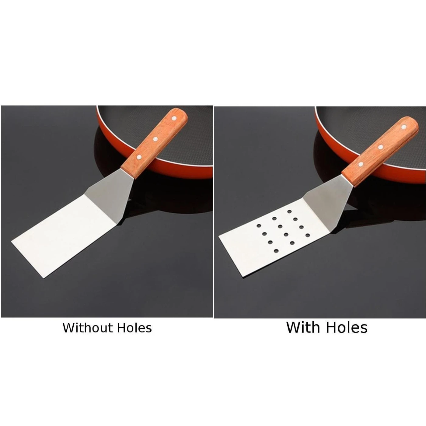 1 Piece Stainless Steel Steak Fried Shovel Spatula Pizza Grasping Cutters Spade Pastry BBQ Tools Wooden Handle Kitchen Utensils | Дом и сад