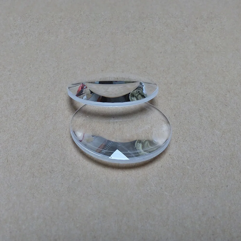 Оптическая линза с двойной выпуклостью диаметр 42 мм фокусное расстояние 70 стекло