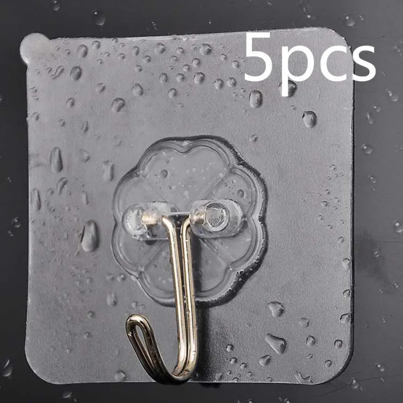 5 шт. 6 х6 см прозрачная прочная самоклеящаяся присоска аксессуары для дома|Крючки