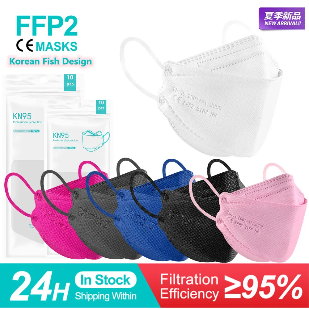 Многоцветная Корейская маска для лица с рыбками взрослых Mascarilla FFP2 KN95 Homologada ffp2kn95