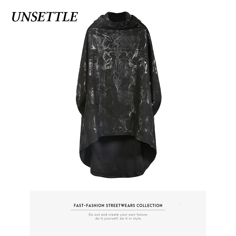 Осень/Зима Готический Темный японский Свитшот оверсайз толстовки длинный плащ