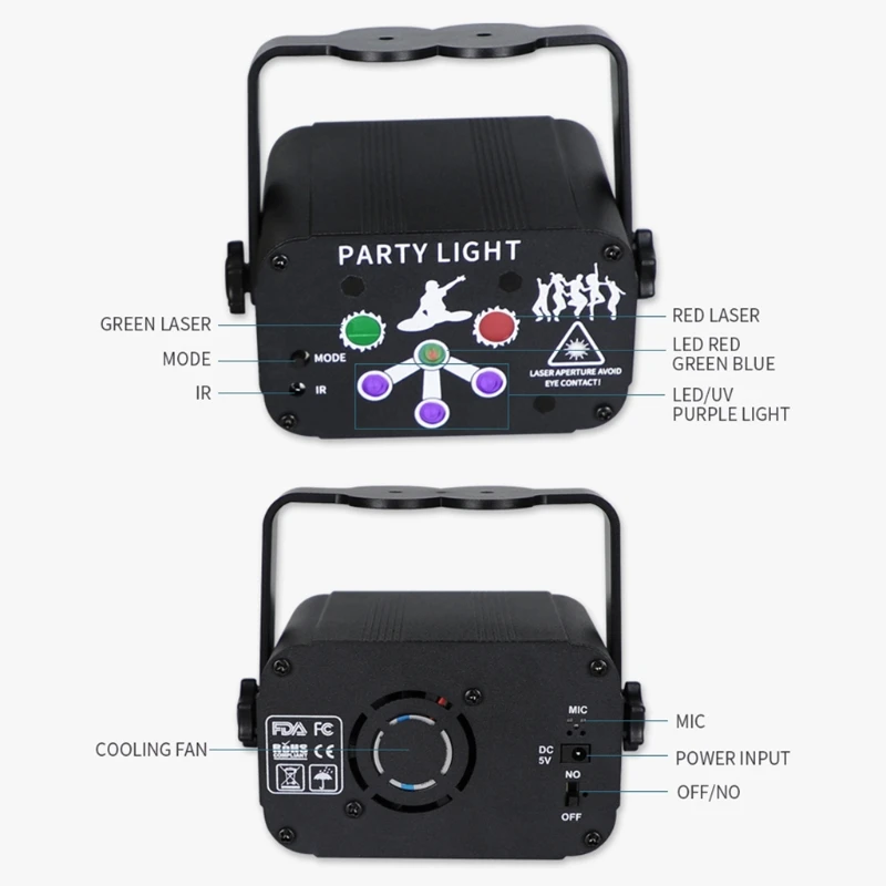 

2021 New 128 Patterns LED Disco Light USB Recharge RGB Laser-Projection Lamp Stage