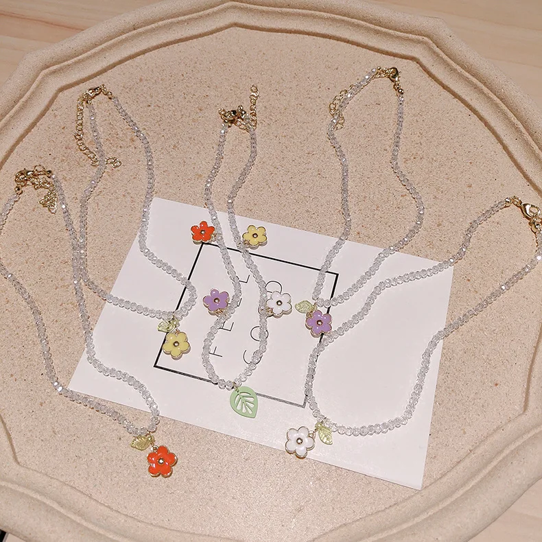 Kpop Ожерелье из ниток с бусинами для женщин Короткое женское ожерелье