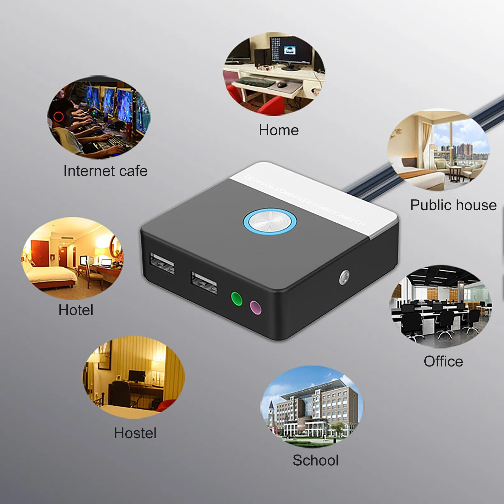 Два порта USB 2 аудио интерфейса переключатель настольный ПК чехол для компьютера