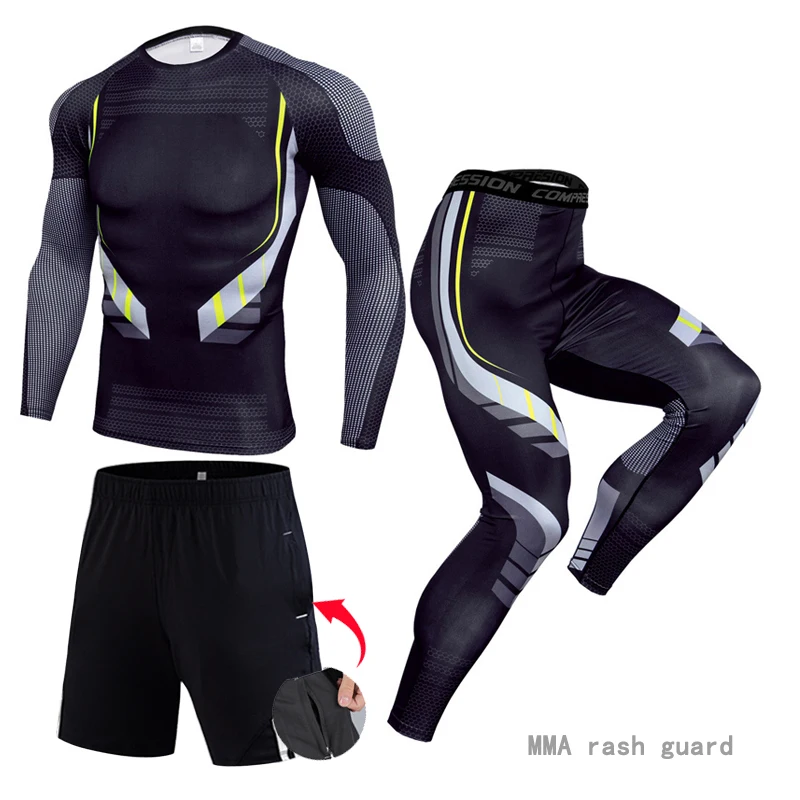 

Men's Fitness Thermal Underwear Thermal Base Layer MMA Tactical Tight Rashgarda long sleeves Compression underwear Men clothing