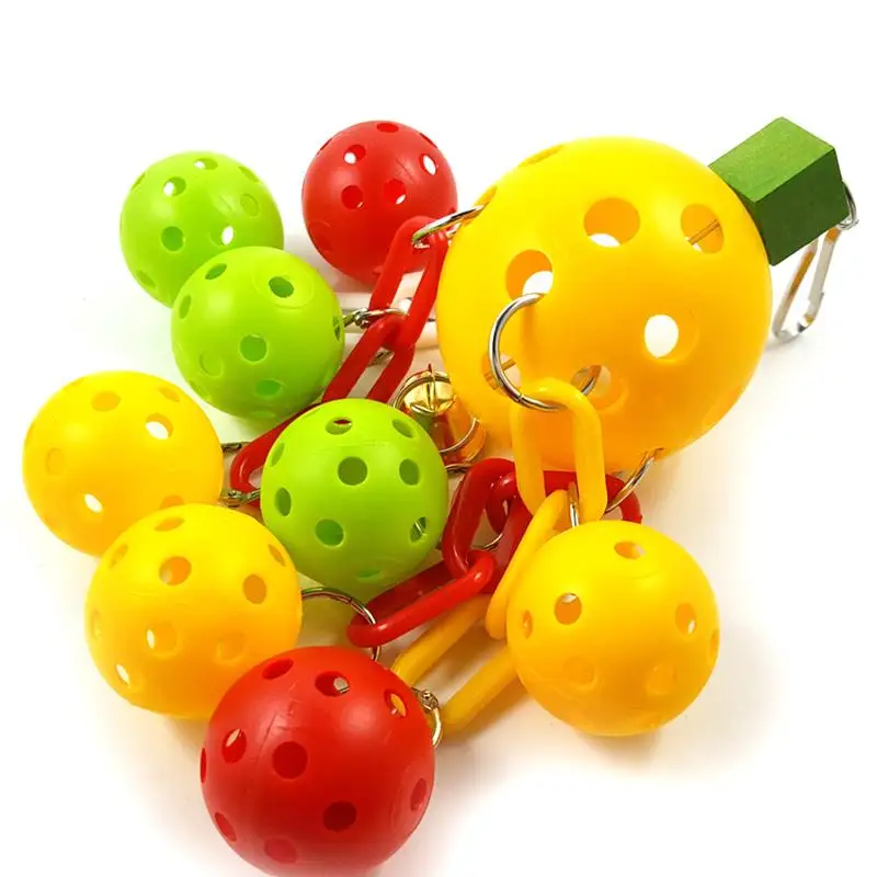 

1pc Parrot Plastic Ball Bite Resistant Hollow Bird Hanging Toy Parrot Hanging Ball Pet Supplies Random Color