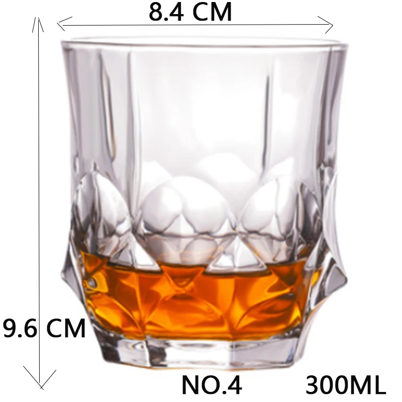 NO.4 300ML Shot Whiskey Crystal Glass Party Wedding Wine Liquor Glass Coffee Tea Cup for Beer Spirits Funny Glasses European Creative Gifts - Цвет: NO.4 300ML