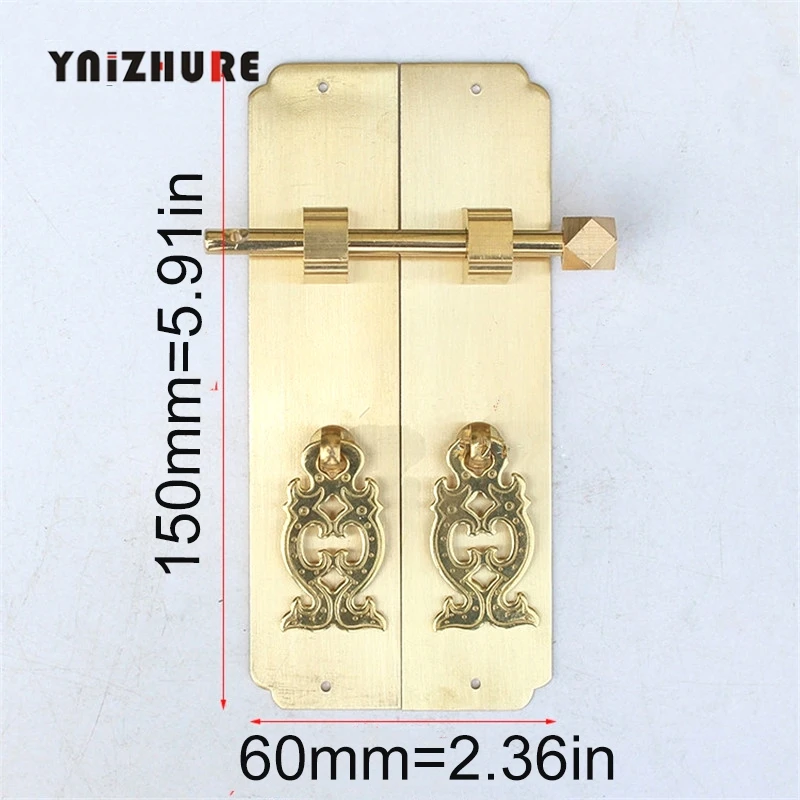 2pcs Aabinetry CopperLocks Door Straight Strip Handle Chinese Style Retro Cabinet Double-Door Furniture Cupboard | Обустройство дома