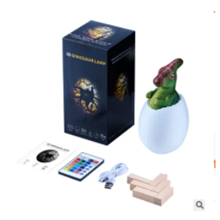 

Creative 3D dinosaur Nightlight USB charging touch clap remote control 16 color LED lamp Triangle dragon shape table lampA355