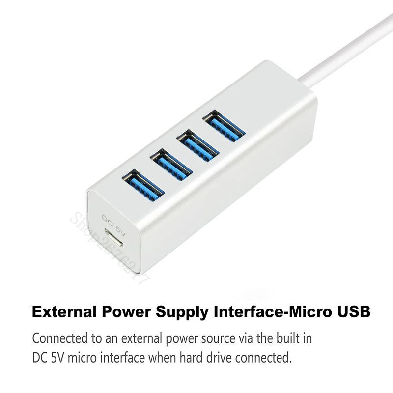 USB 3.0 HUB with 4 Ports Aluminum Portable OTG HUB USB Splitter For Macbook Laptop PC Tablet Computer Accessories enlarge