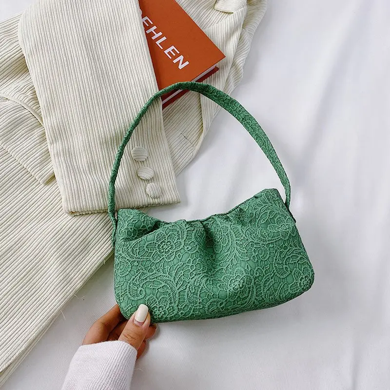 

Женский кружевной клатч с принтом, Повседневная сумка-кошелек с зажимом для пельменей, женская сумка через плечо в форме облака, плиссирова...