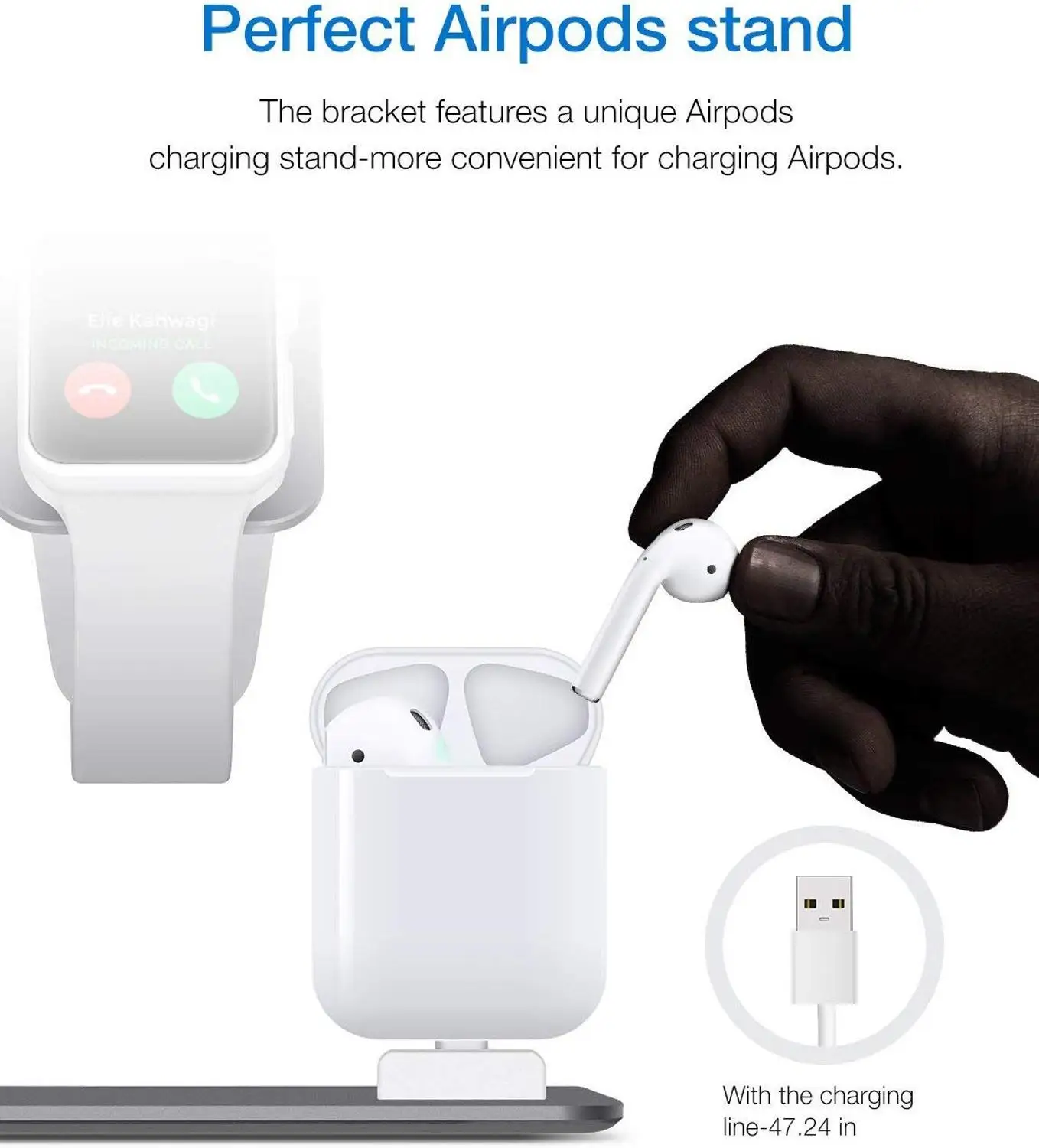 3 в 1 Подставка для планшета Apple Watch/Airpods зарядная док станция настольный телефон