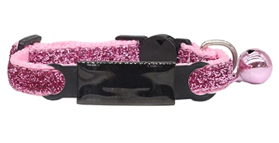 Pink Black Нейлоновый ошейник кошки домашний питомец с индивидуальной надписью ошейники с именная бирка с колокольчиком Регулируемая пряжка собачий ошейник для щенка принадлежности маленький чихуахуа - Цвет: Pink Black