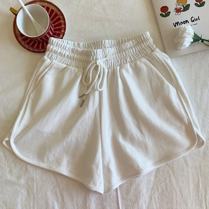 

Solid Color Lace Up Shorts Women Summer Loose Short Pants Trousers
