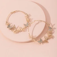 2021 ins gold butterfly insects geometric minimalism hoop earrings trendy fashion korean women party jewelry bijoux