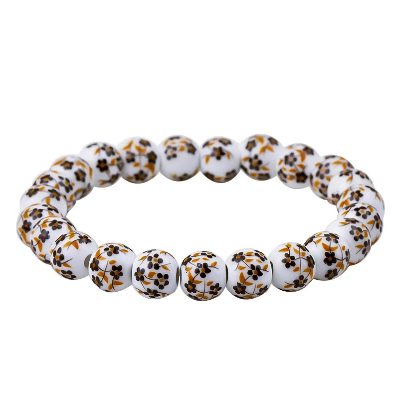 Buyee модный браслет Для женщин вставку внутрь эластичного ремешка Керамика Бисер