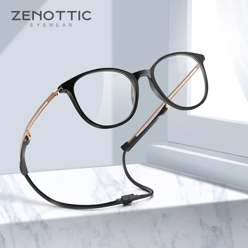 ZENOTTIC TR-90, портативный магнитный анти-синий светильник, очки для чтения, мужские и женские, мужские магнитные подвесные очки для чтения, пресб...