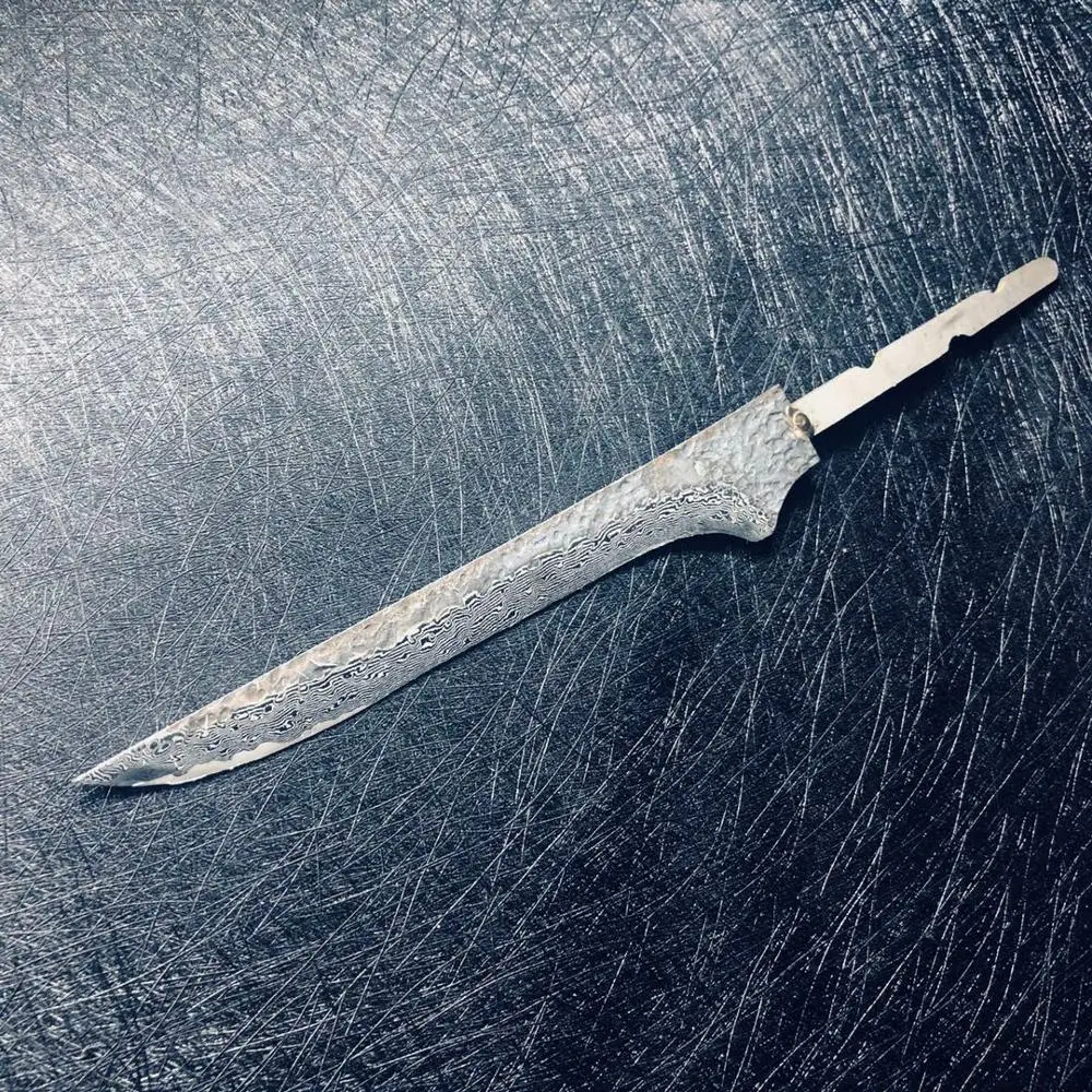 

diy damascus chef knfe blank blade knife making tool set with VG10 center