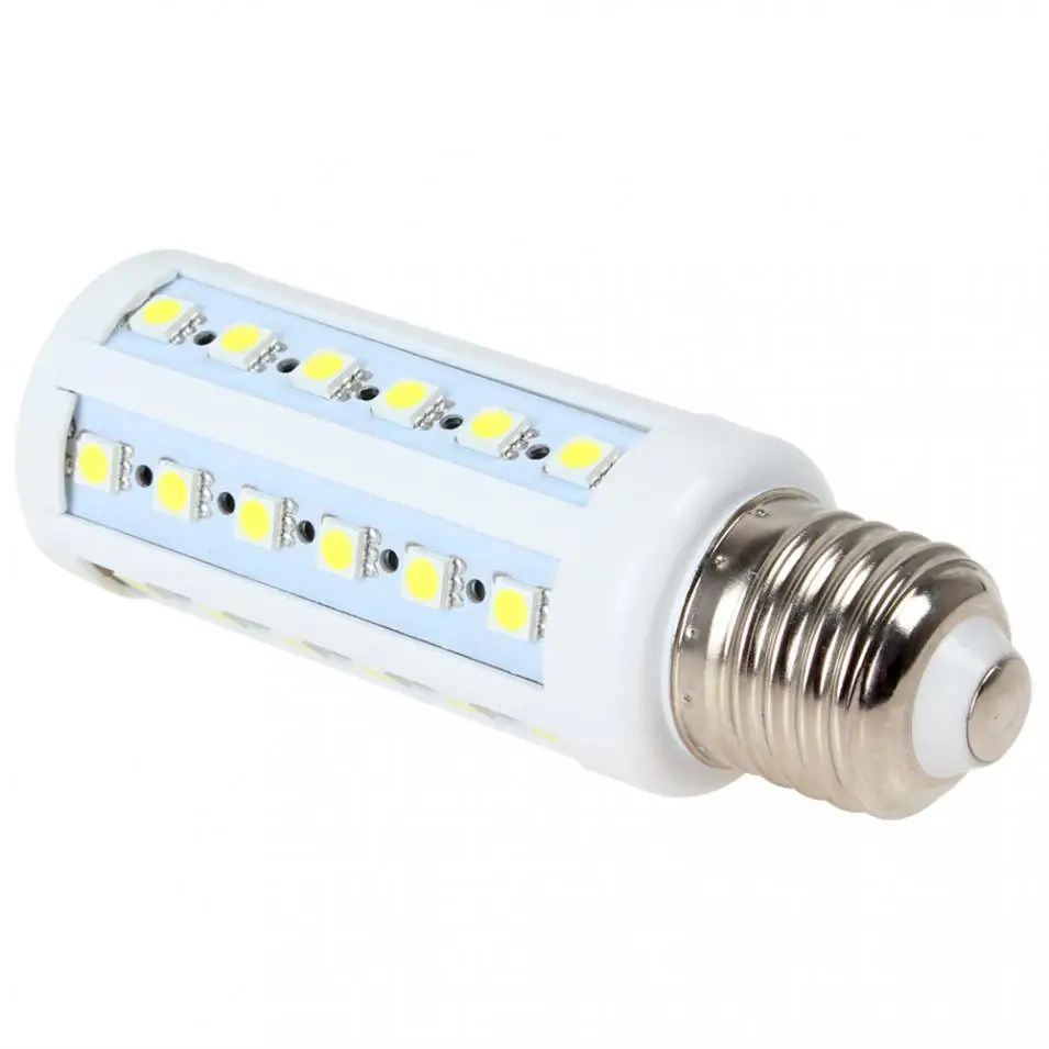 Светодиодная лампа E27 110 V/220 V 9W 44x5050 SMD высокояркая теплая белая/Белая светодиодная