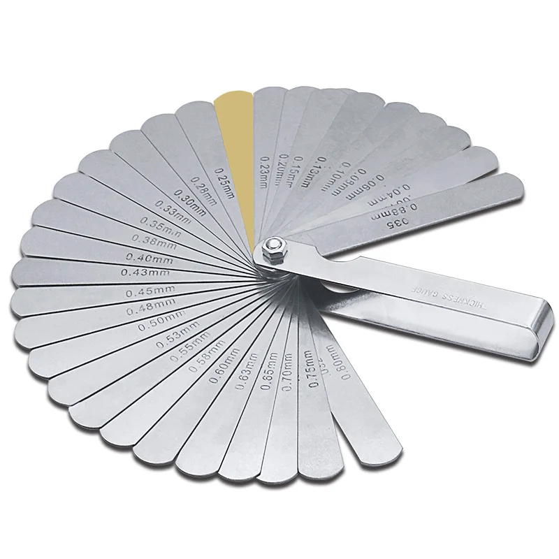 32pcs Range Finder Feeler Gauge Valve Teaching Feeler Gauge 0.04-0.88 mm Gap Size.0015-.035 Copper Sheet
