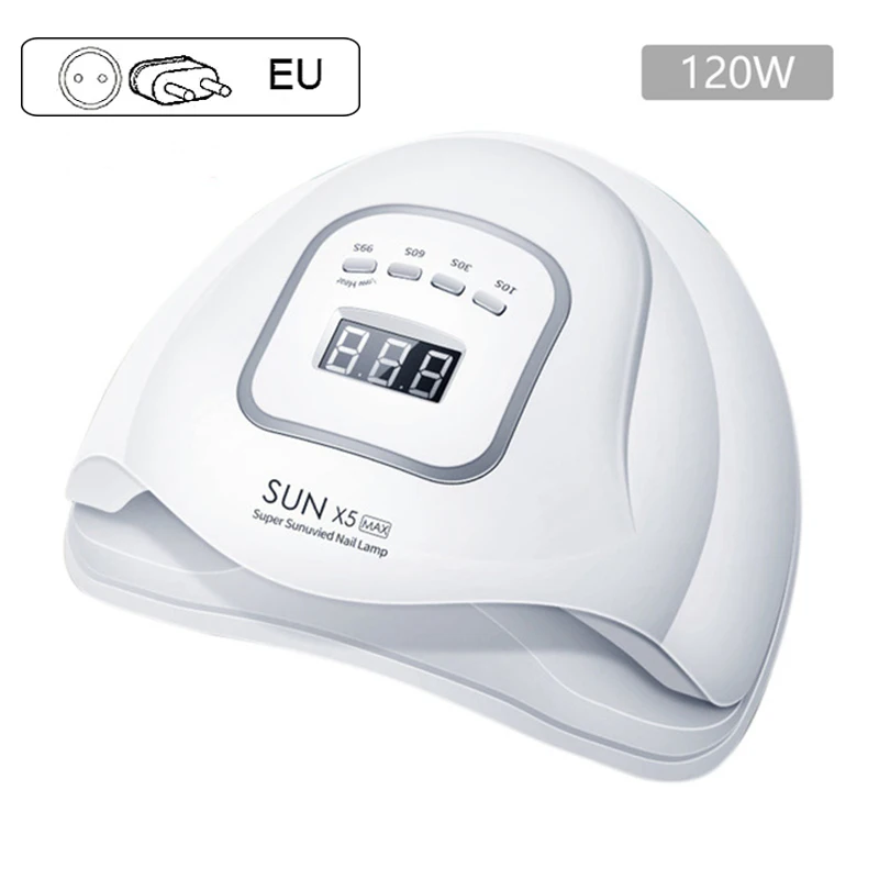 SUNX5 MAX (EU Plug) SUN BQ5T 72 Вт Светодиодная УФ-лампа для ногтей для сушки гель-лака Сушилка для ногтей ЖК-дисплей высокая пудра Авто зондирующая лампа для всех гелей - Цвет: SUNX5 MAX (EU Plug)
