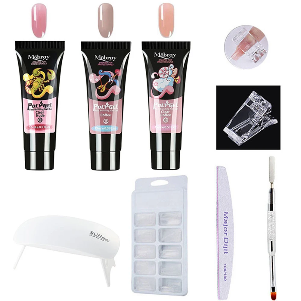 

UV Gel Set Slip Solution Quick Building Nail File Nail gel Nail Kit Nail Polish Hard Jelly Gel Nail Gel Varnish Set