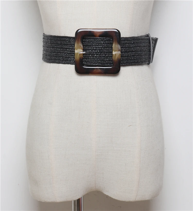 Новый Винтажный вязаный вощеный канат деревянный пояс из бисера Женский гладкий