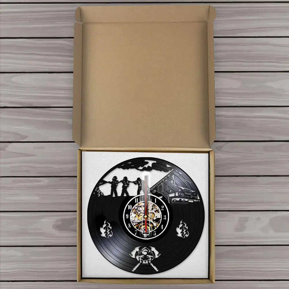 Виниловые настенные часы для пожарного отдела современные винтажные