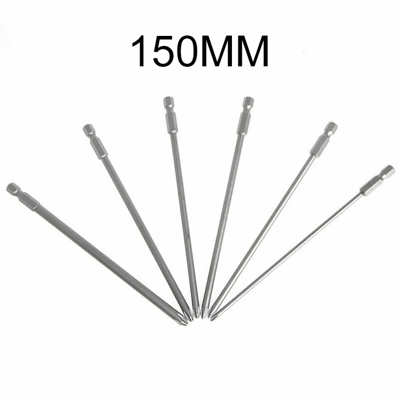 

6pcs Set 150mm Household Cross Screwdriver Bits For Woodworking Electric Drills