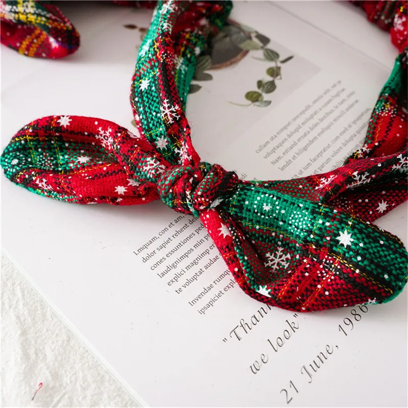 

Fashion Christmas Hairband Cute Rabbit Ear Printed Headband Elastic Headwrap Turban Hair Accessories